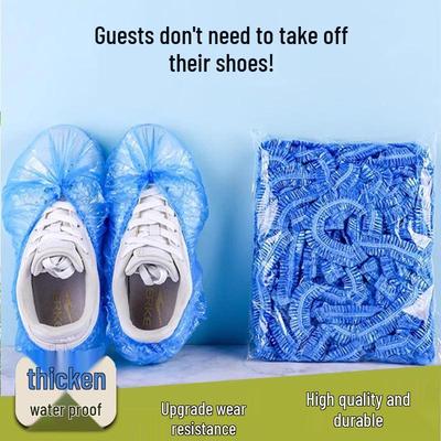 Толстые одноразовые водонепроницаемые бахилы - Нескользящие, износостойкие, комнатные бахилы для дождливых дней