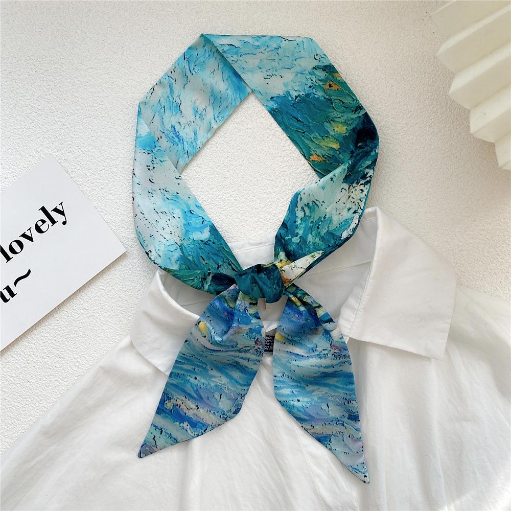 New Scarves Silk Scarves Women'S Spring And Autumn Season Long Decorative Professional Scarves Summer Thin Styles Paired With Shirts Stylish