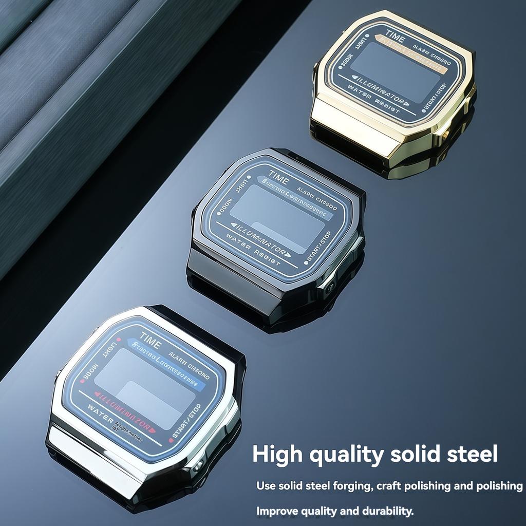 Для модификации корпуса Casio A168 полностью металлический корпус A168WGG-1B A168WEM ремешок безель водозащитное кольцо комплект Прочный комплект для модификации из нержавеющей стали