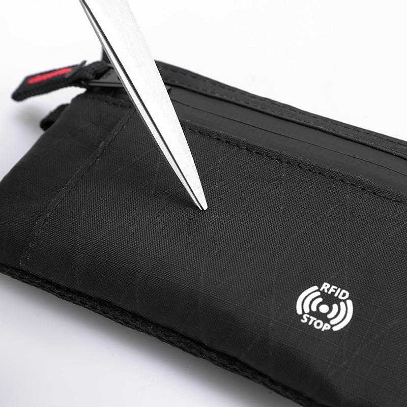 Мужские кошельки RFID-держатель для кредитных карт Роскошный нейлоновый тонкий кошелек Чехол на молнии для ключей и карт Мужской тактический кошелек Кошелек для монет с карабином