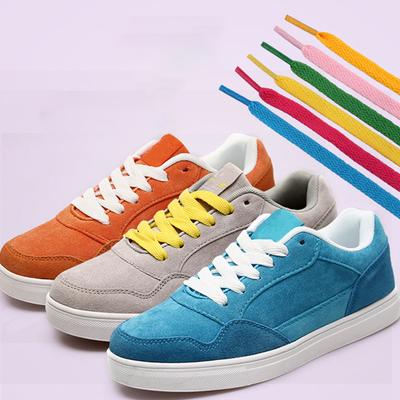 1 пара полиэстеровых повседневных шнурков для обуви, украшение, однотонные, унисекс, плоские, на все сезоны