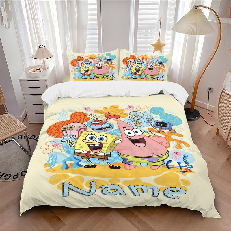 SpongeBob SquarePants Bedding Set 3 Piece Comforter Cover Gift for Bedroom,Includes No Insertsjt026