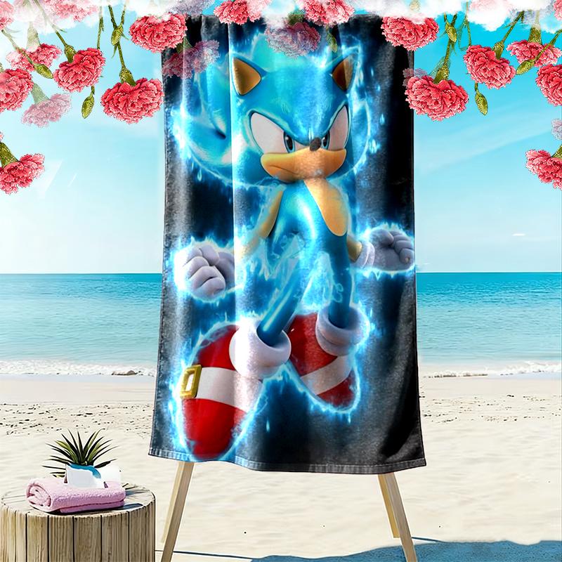 1pc SONIC Beach Towel, Outdoor Activities Perfect Summer Travel Supplies, As A Gift for Festivals