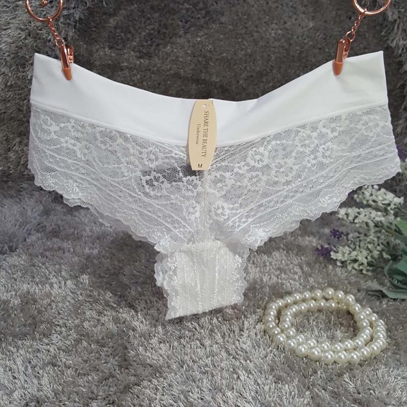 Sexy Lace Underwear for Women Transparent Mesh Sexy Women Low Waist Seamless Thong Panties