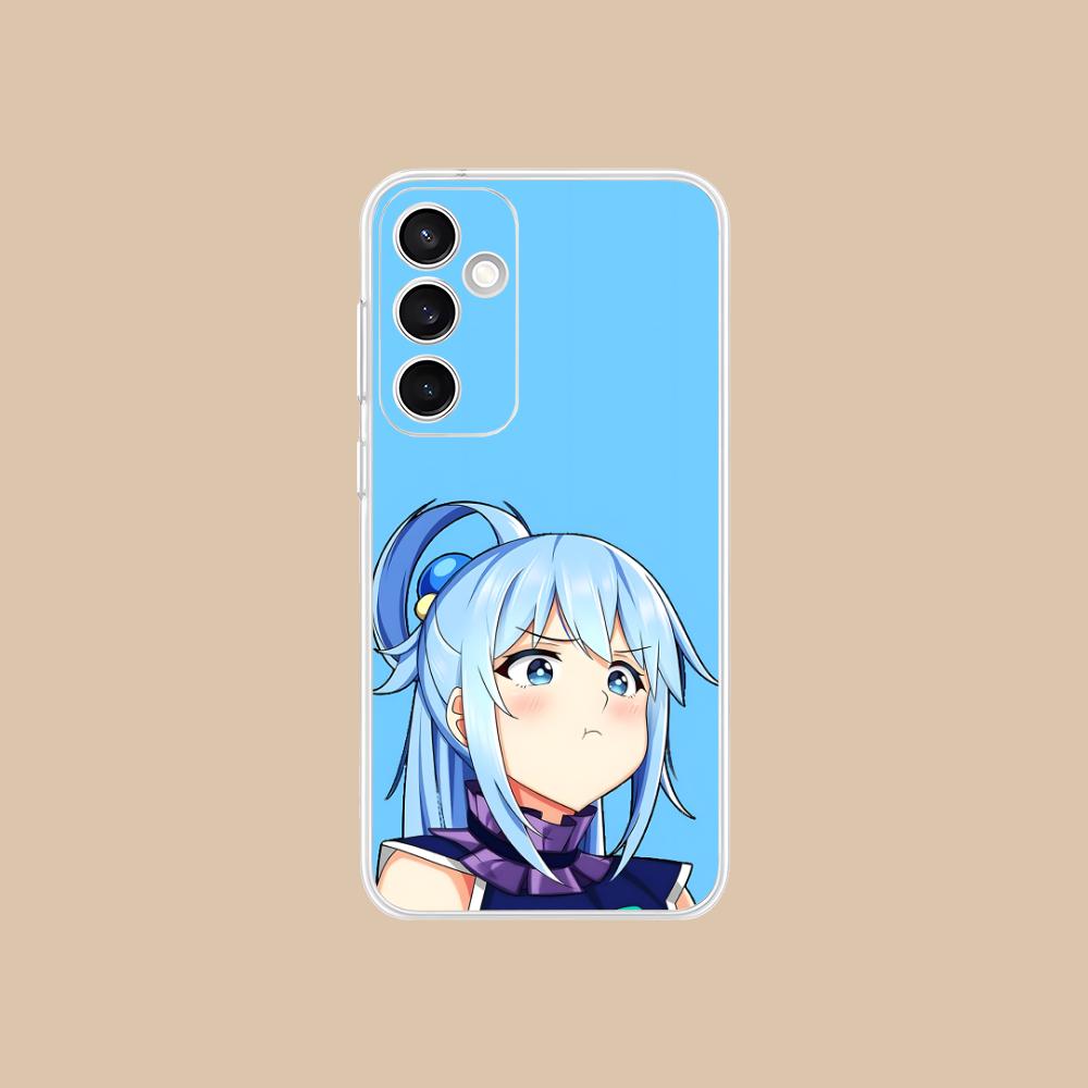 Чехол для мобильного телефона Konosuba Aqua для Samsung Galaxy S25 S24 S23 S22 S21Plus FE Ultra Прозрачный Цветной Защитный Смартфон Красивый