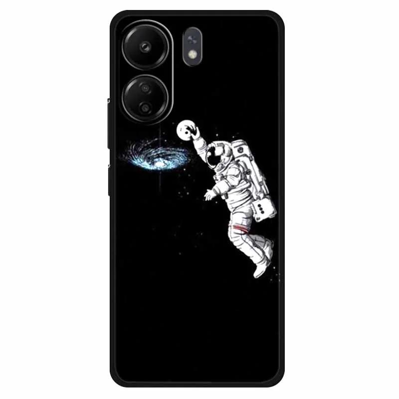 Funda For Xiaomi Poco C65 Case Soft Lion Wolf Black Shockproof Back Cover for Poco C65 C 65 Soft Case Poco C65 Cool Soft Bumper