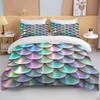 Fantasy Fish Scale Art Print Bedding Set Duvet Cover 1 Duvet Cover 2 Pillowcases Adult And Children Bedding Set Luxury Gril Gift