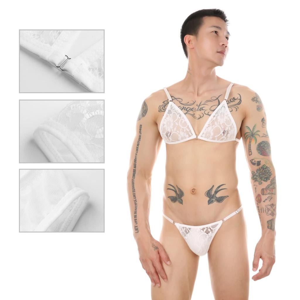 Extreme Inner Large Gift [IPENNYE] Boys' Underwear, Bra, Lace, Thong, Men's Bra, Bikini, Sexy, See-through, Underwear, Sleepwear, Women's Dress,