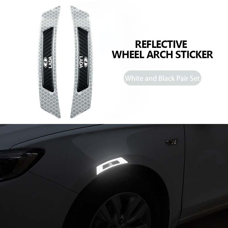 Car Wheel Arch Front And Rear Bumpers Night Reflective Sticker For Lada Xray Granta Largus Kalina Largus Priora Samara 2110 WW19