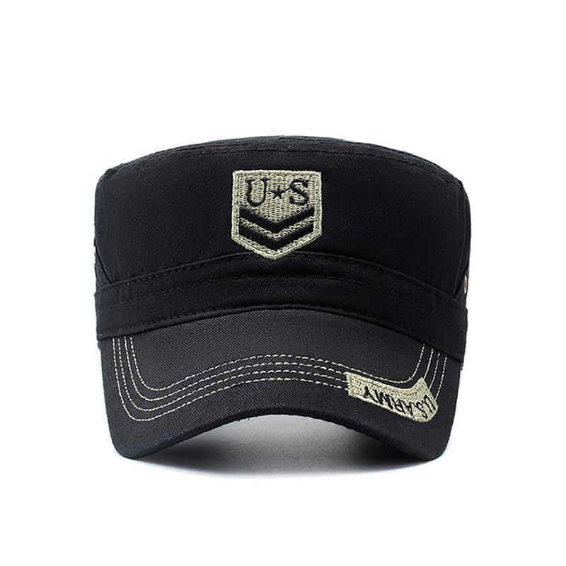 Men Cotton Military Caps Hat Outdoor Embroidered Army Flat Hat Camouflage Hat Beret Captain Trucker Cap Snapback Baseball Cap