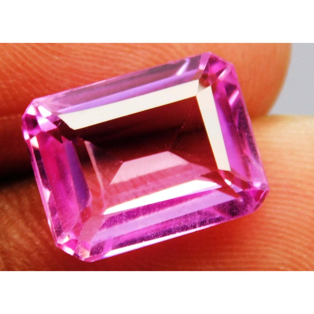 Natural Pink Sapphire Excellent Cut 10 Ct Loose Gemstone Emerald Cut