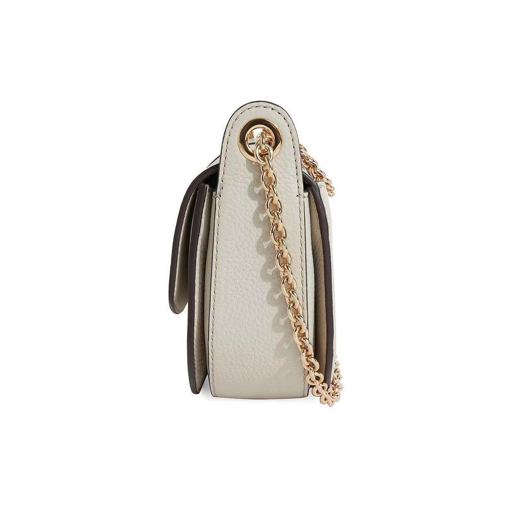 Michael Kors Сумка на плечо Izzy Chain однотонная винтажная французская с большим логотипом из кожи, форма седло, женская сумка на плечо, цвет Off-White 32T1GZYC0L-182