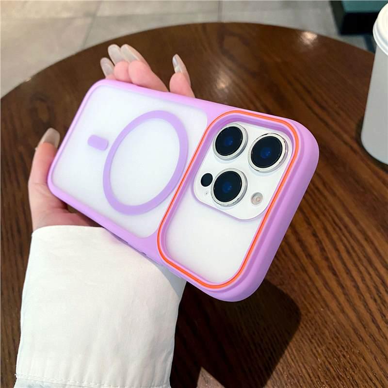 Магнитный противоударный чехол Phantom Color Block для iPhone 16 Pro Max/17 с матовой поверхностью для больших окон