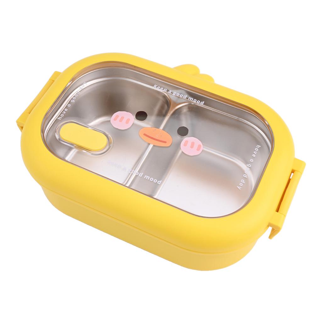 Cute Duck Stainless Steel Lunch Container 2 Compartments Leak Proof Design Perfect for Children's Meals Anywhere