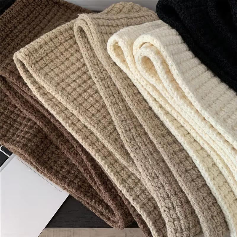 Winter Knitted Balaclava Hood for Women Solid Color Warm Beanies One-Piece Scarf Woolen Cap Outdoor Windproof Ear Protection Cap
