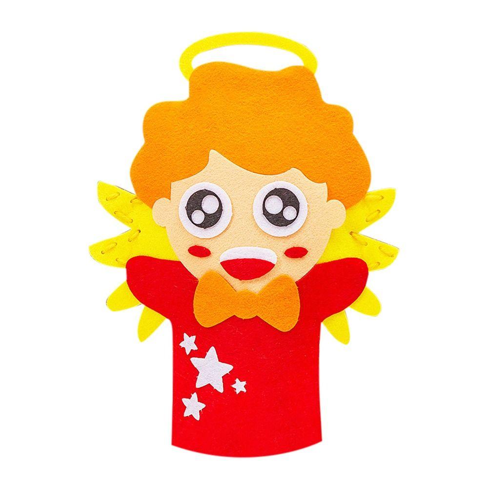 Cartoon Santa Christmas Hand Puppet Non-woven Felt Fabrics Sewing Kit DIY Craft Sewing Felts  Kids