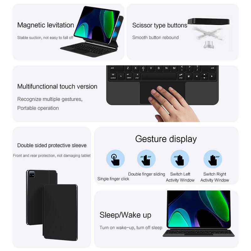 Magic Keyboard Folio For Pad 6 Pad6 11 inch Tablet For MiPad 6 Mi Pad 6 5 Pro Pad5 11' Smart Case Backlit Keyboard Cover