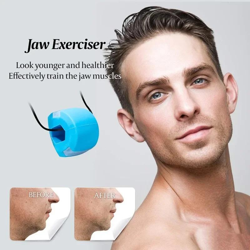 Jaw Exerciser Fitness Face Masseter Double Chin Remover Food Grade Silicone Ball Facial Muscles Trainer V Face Lifting Machine