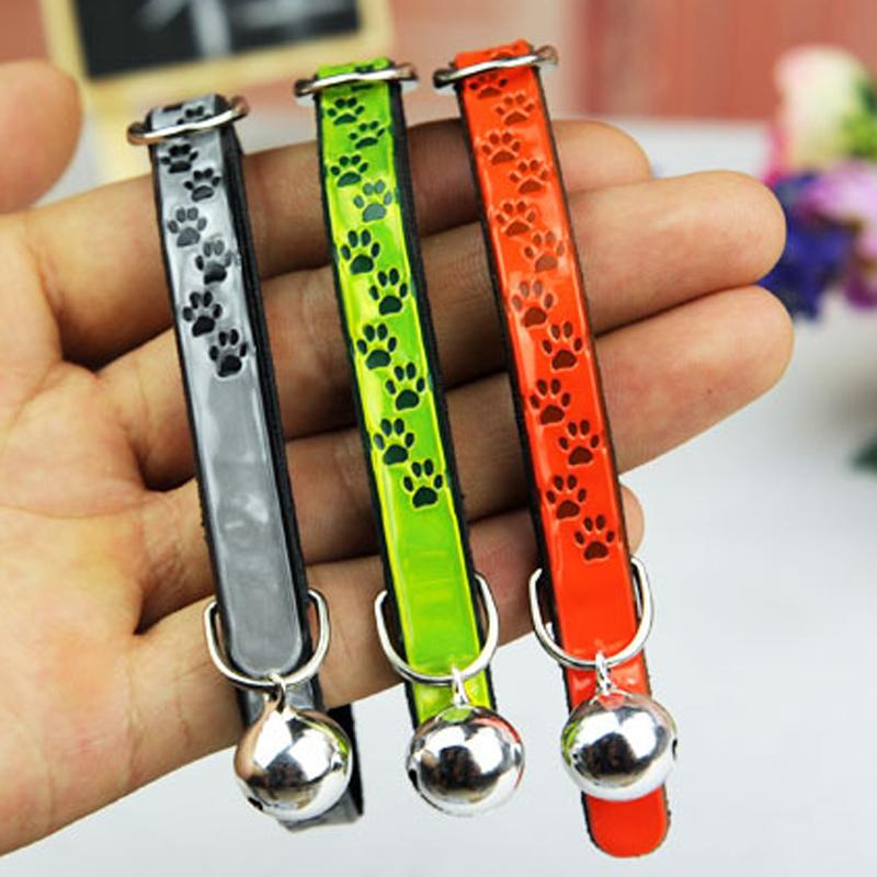 Paw Reflective Dog Cat Traction Rope Haulage Rope Necklace Pet Leash Retractable Cats Collar Leash Chain Collars with Bell