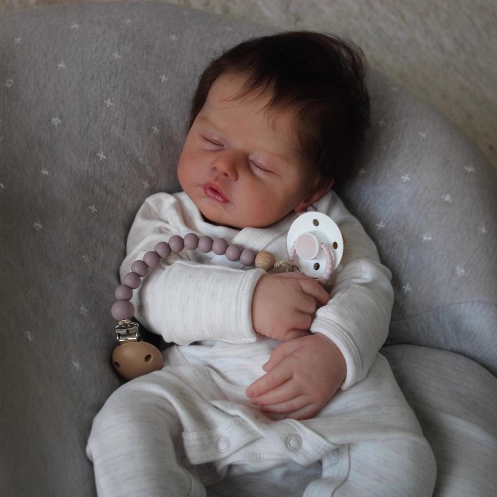 19-дюймовая мягкая тканевая кукла-реборн, имитация реалистичной спящей куклы-реборна, ручная 3D-краска для кожи, кукла для новорожденных, подарки на день рождения и Рождество