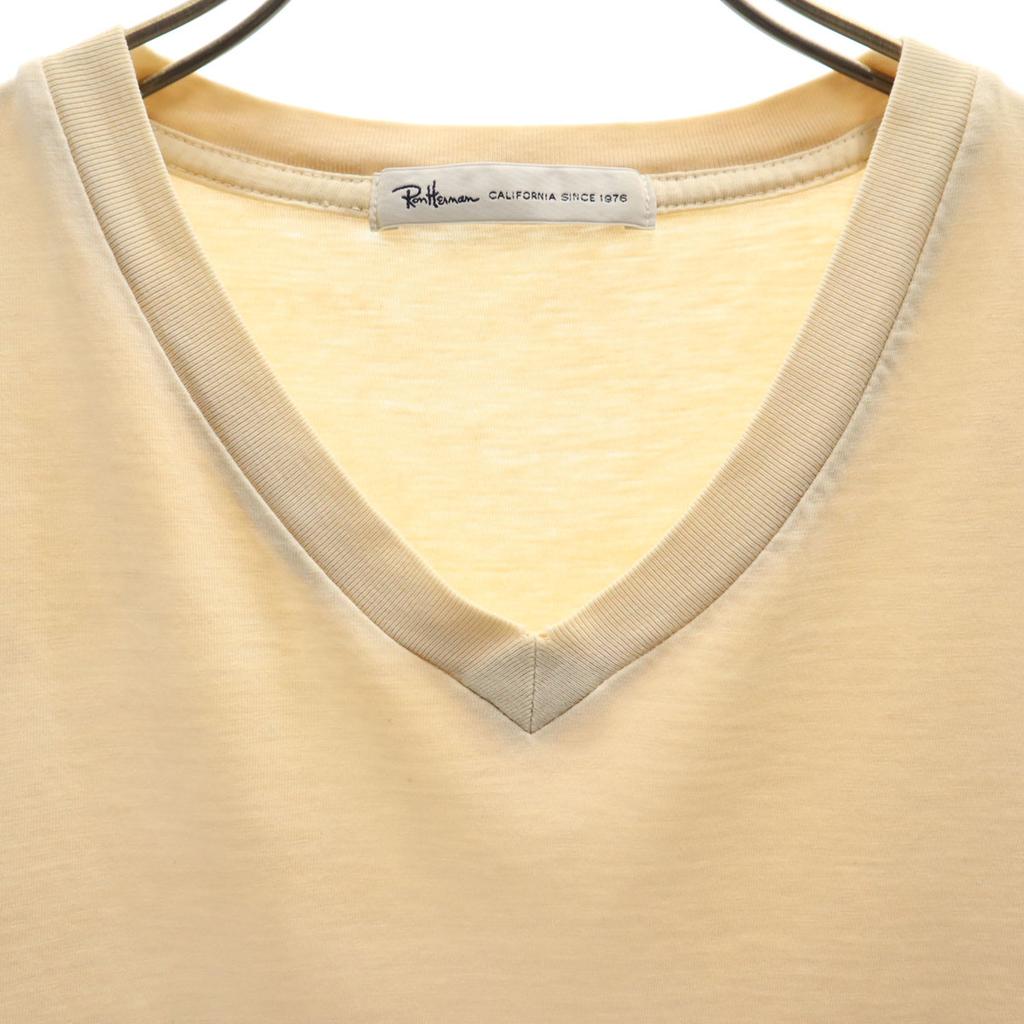 Ron Herman сделано в Японии Футболка с коротким рукавом и V-образным вырезом M бежевая Мужская Б/у