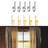 100 штук Металлические крючки для штор Серебристая/Золотистая отделка Легко использовать Крючки для драпировки для элегантного домашнего декора Стальные крючки