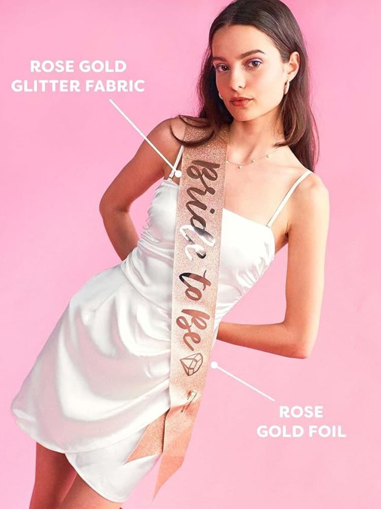 Невеста, которая будет кушать, лента, тиара, фата, украшения для девичника, набор из розового золота и блесток - Принадлежности для девичника