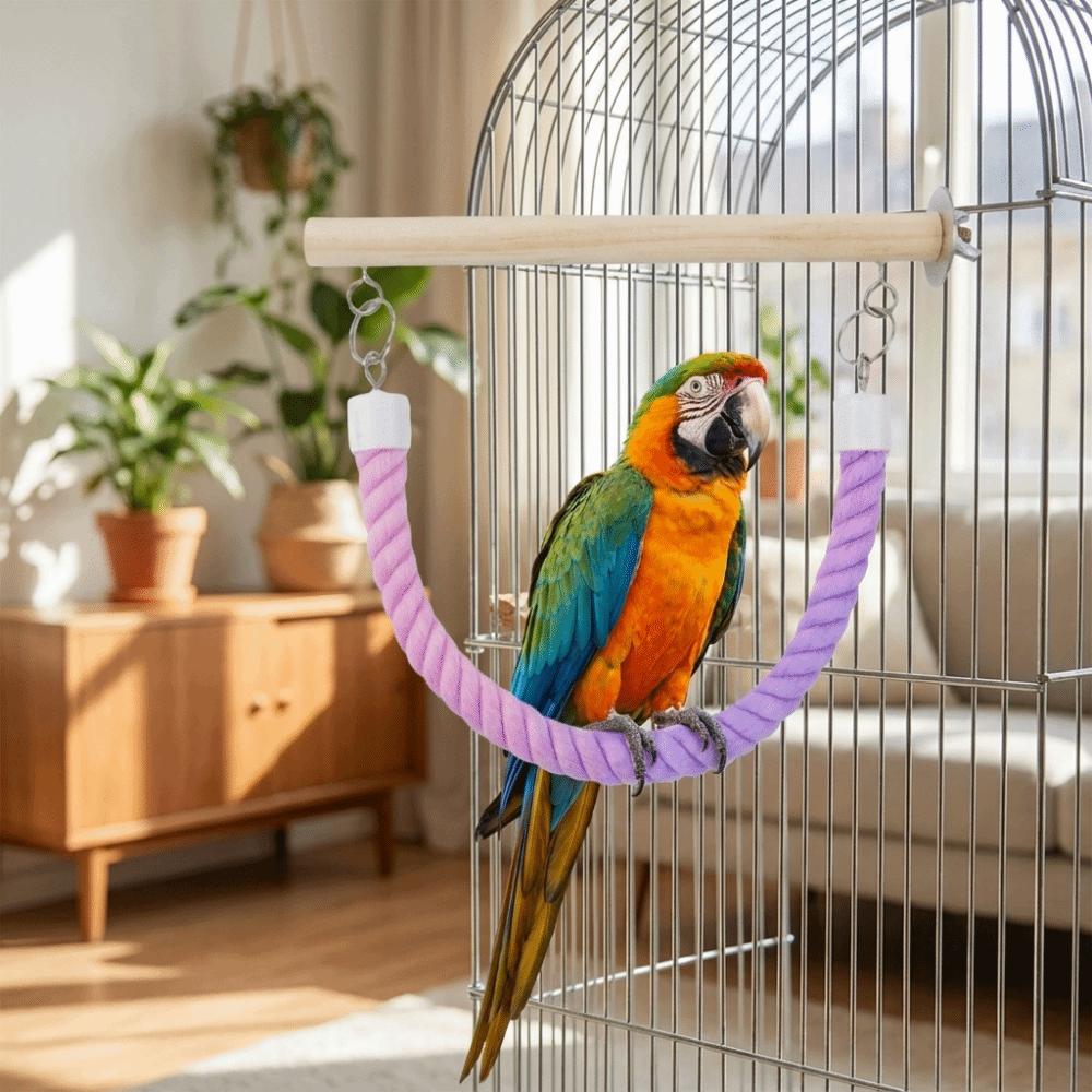 Bite Resistant Parrot Climbing Perch Suction Cup Hanging Bird Swing Bird Swing Toy  Bird Cages