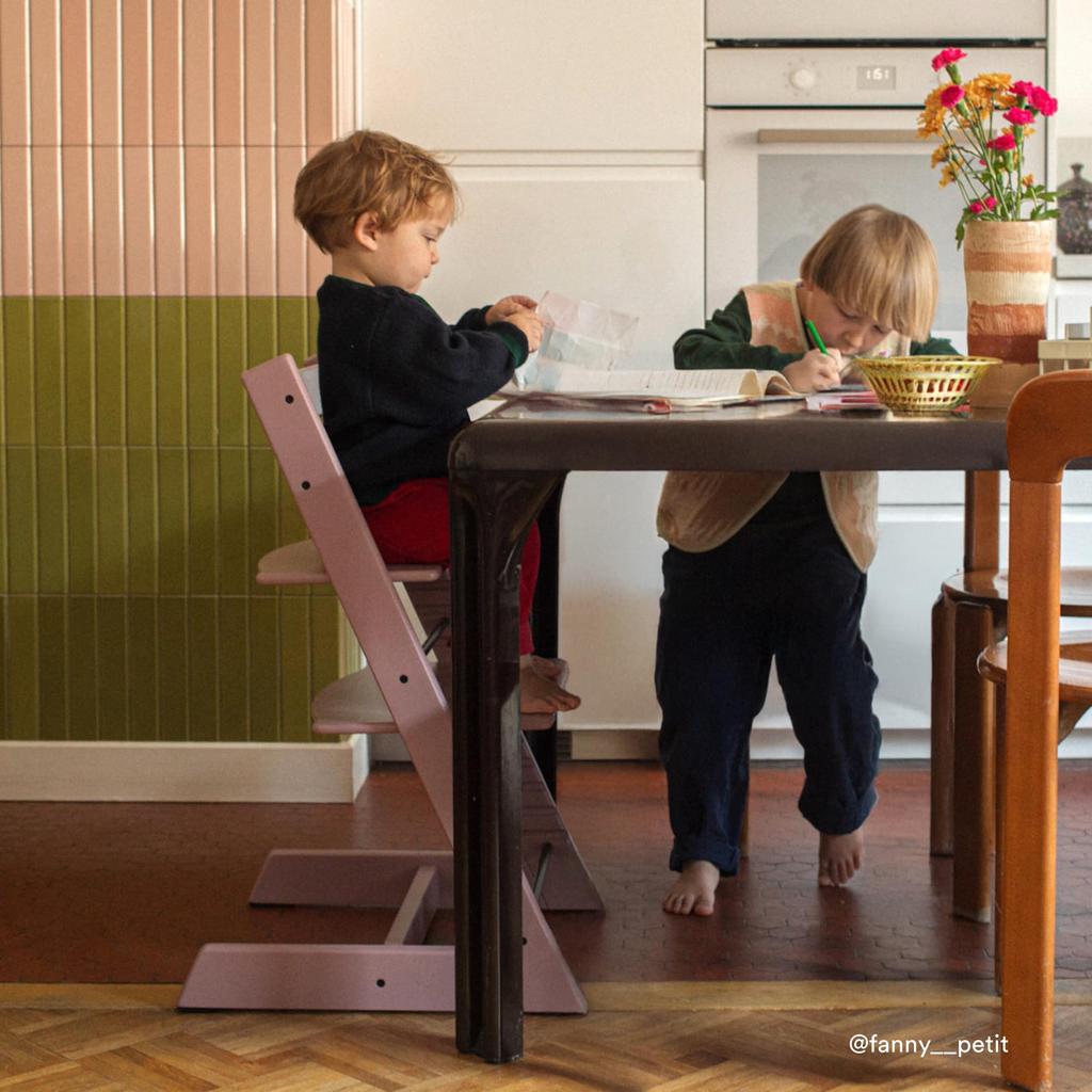Stokke Tripp Trapp High Heather Mauve Enough for Three This High Chair Is Perfect for and Its Adjustable Wooden Construction Provides Stability and