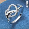 925 Sterling Silver Dolphin Heart AAA Zircon Ring Fashion Wedding Jewelry