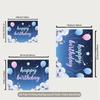 2D Starry Sky Birthday Backdrop Pastel Balloon & Cloud Party Photo Booth Background