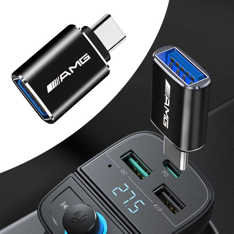 1 шт. Автомобильный USB Type C кабель-конвертер Зарядный адаптер Автоаксессуары Для Mercedes Benz AMG W212 W205 W246 W176 W213 GLC GLE GLS ML Приветственная лазерная лампа
