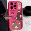 Мультяшный Милый Медведь Чехол Для Телефона Для iPhone 16 Чехол iPhone 11 12 13 14 15 Pro Max XR XS X 7 8 15 16 Plus Конфетный Силиконовый Мягкий Чехол