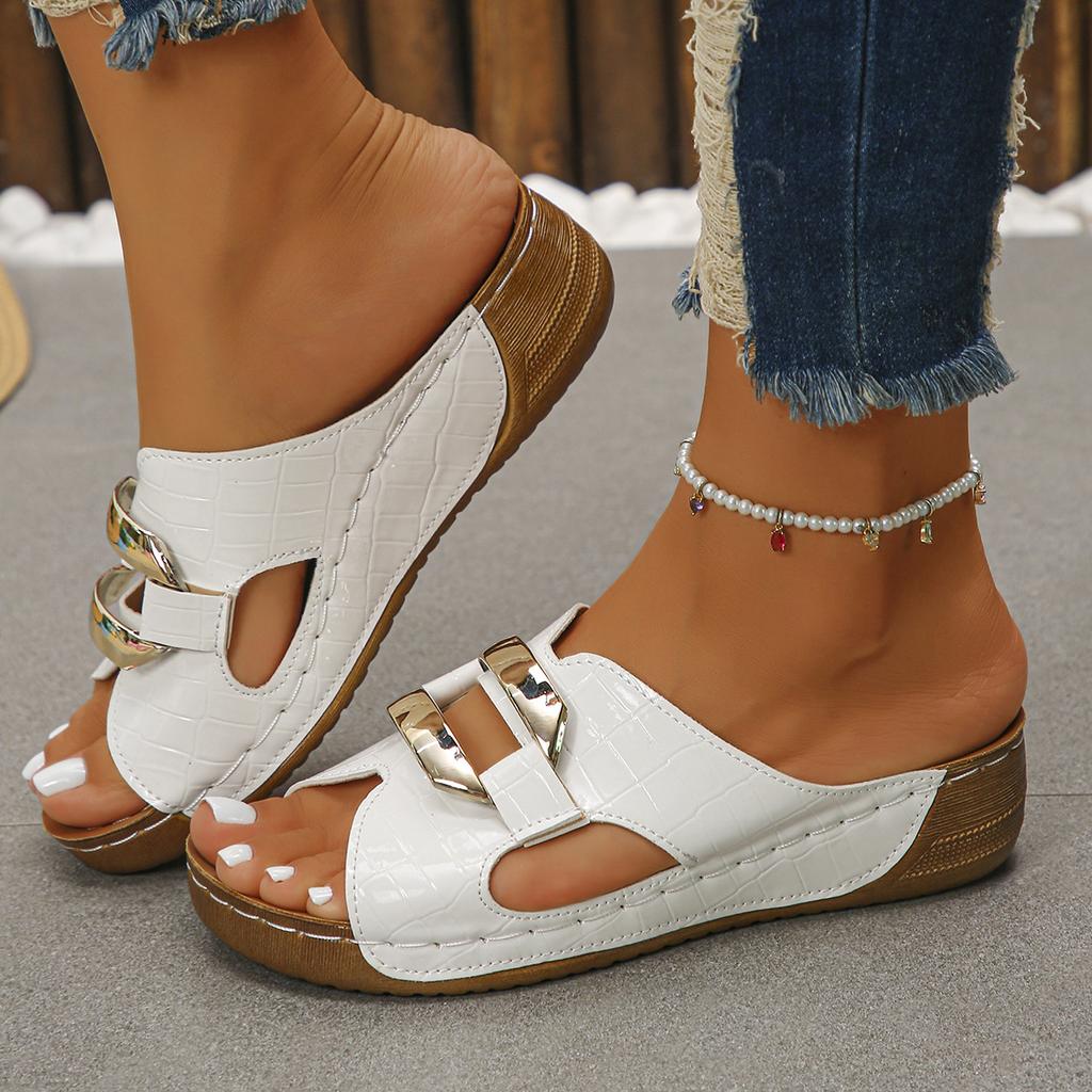 Крутые шлепанцы на толстой подошве женские новые на танкетке с перемычкой повседневные и легкие женские крутые шлепанцы