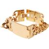 High Quality Stainless Steel Smooth Bracelets Gold Color Double Row Hand Chain ID Bracelet Bangle for Men Jewelry