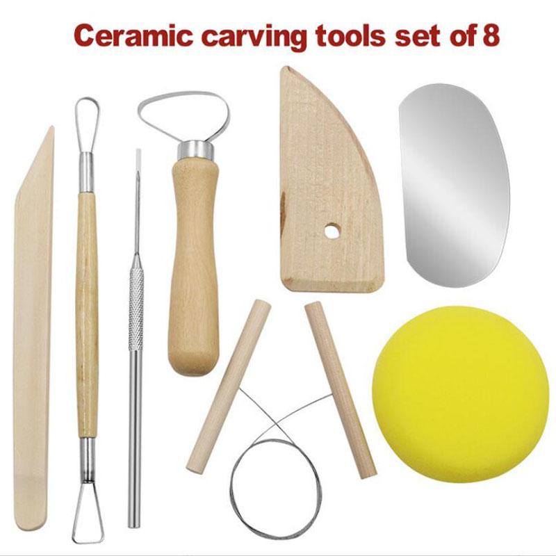 8PCS Carving Modeling Clay Sculpting Tools Set Multifunctional Durable Clay Tools for Beginner's Gifts