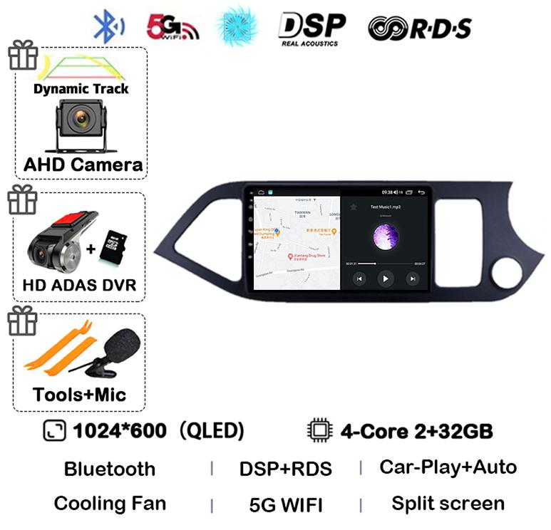 Android 14 WIFI+4G Carplay для KIA PICANTO Morning 2011 2012 2013 2014 2015 2016 RHD Car Radio GPS Multimidia Player Head Unit