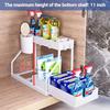 Multifunctional 2-Tier Retractable Kitchen Storage Rack Space-Saving Drawer Organizer for Kitchen, Bathroom Home