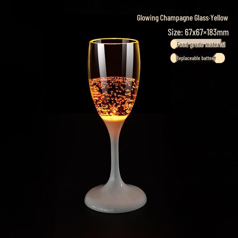 Светодиодный бокал для шампанского из пищевого пластика - Оригинальная атмосфера, свадебный банкет, винный бокал
