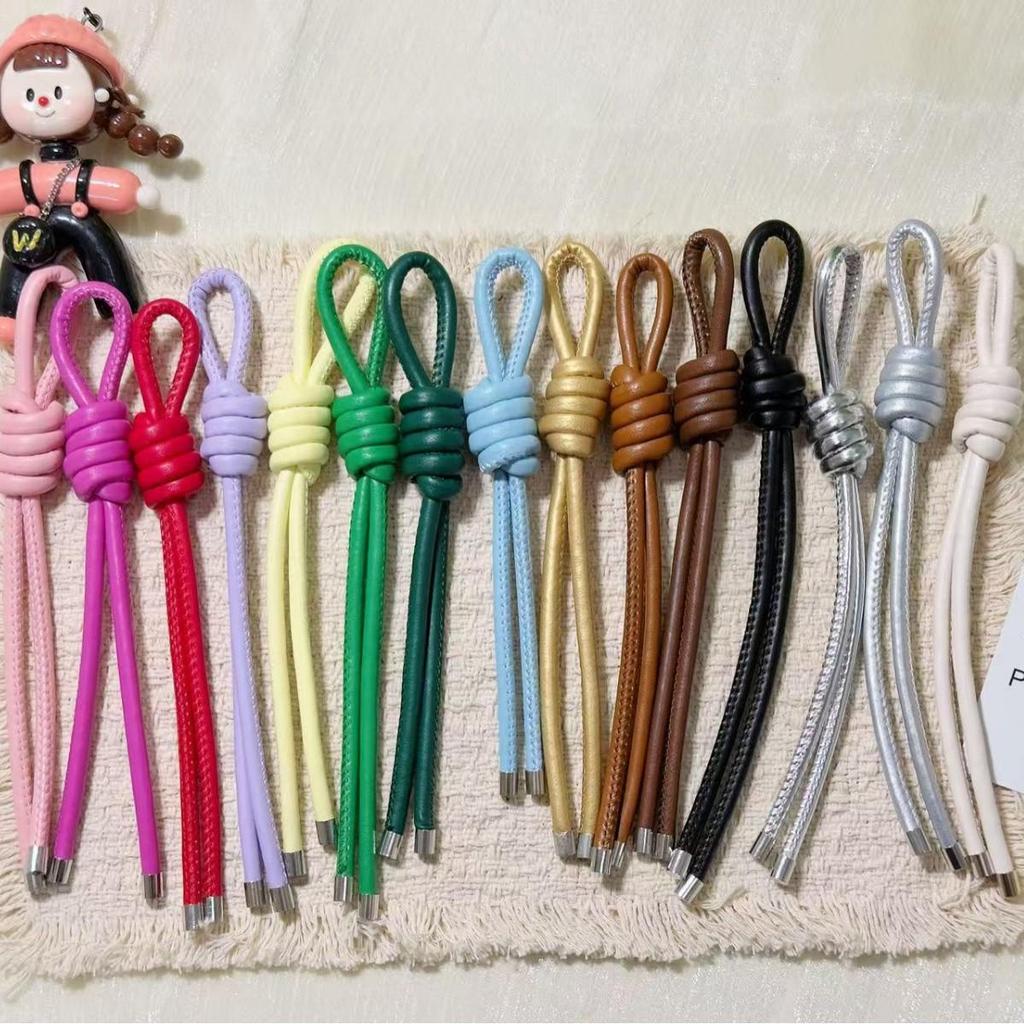 Стильный кожаный брелок для ключей автомобиля DIY с плетеным узлом из ПУ-веревки
