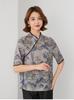 New Chinese Style National Style Printing 100% Mulberry Silk Design Summer Silk Comfortable and Breathable Women's T-shirt