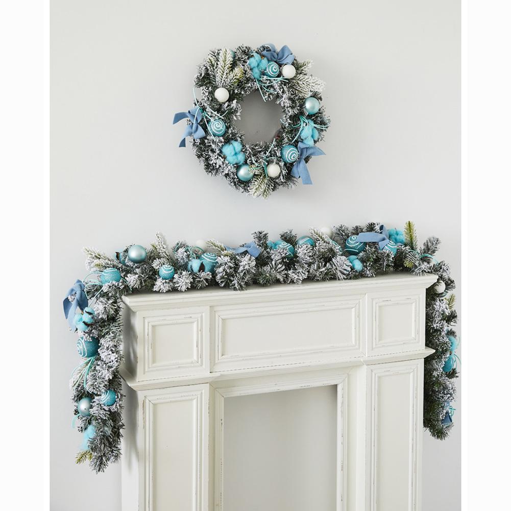 Christmas Wreath Front Door Christmas Door Wreath Decoration Branches Balls 15 7