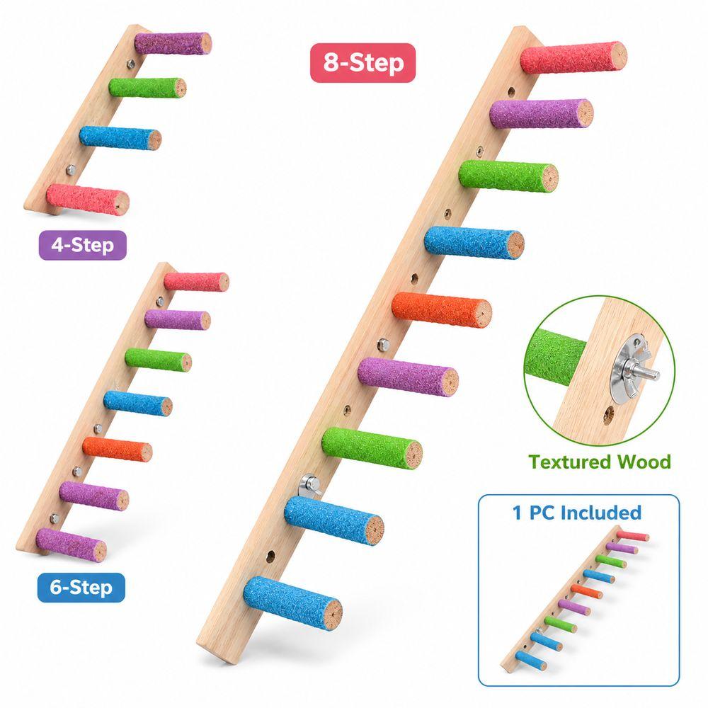 Colorful Perches Bird Ladder Wood Bird Climbing Toy New Bird Bridge Climbing And Perching