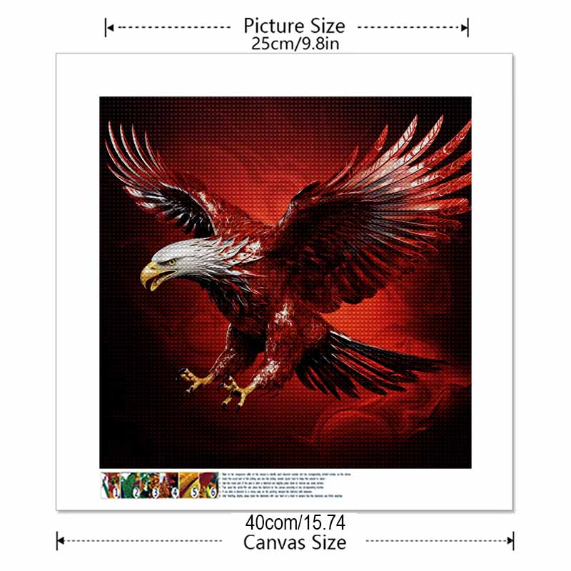 New Arrival 5D DIY Full Circle Diamond Painting "Red Flying Eagle" Embroidery Cross Stitch Home Decor Gift