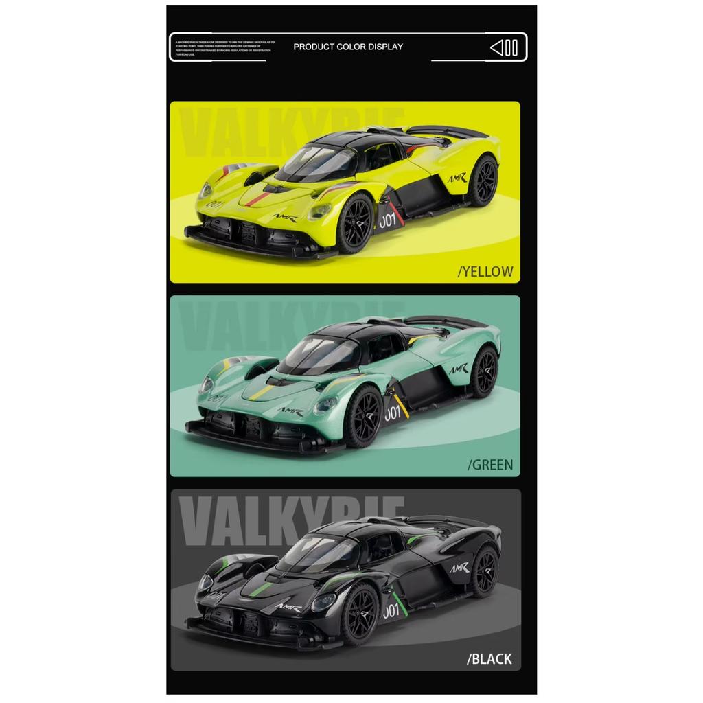 1/32 Scale Martin Valkyrie AMR Pro AM-RB 001 Alloy Scale Car Model Diecast Metal Miniature Car Sound and Light Children Toy Car Vehicles Gifts