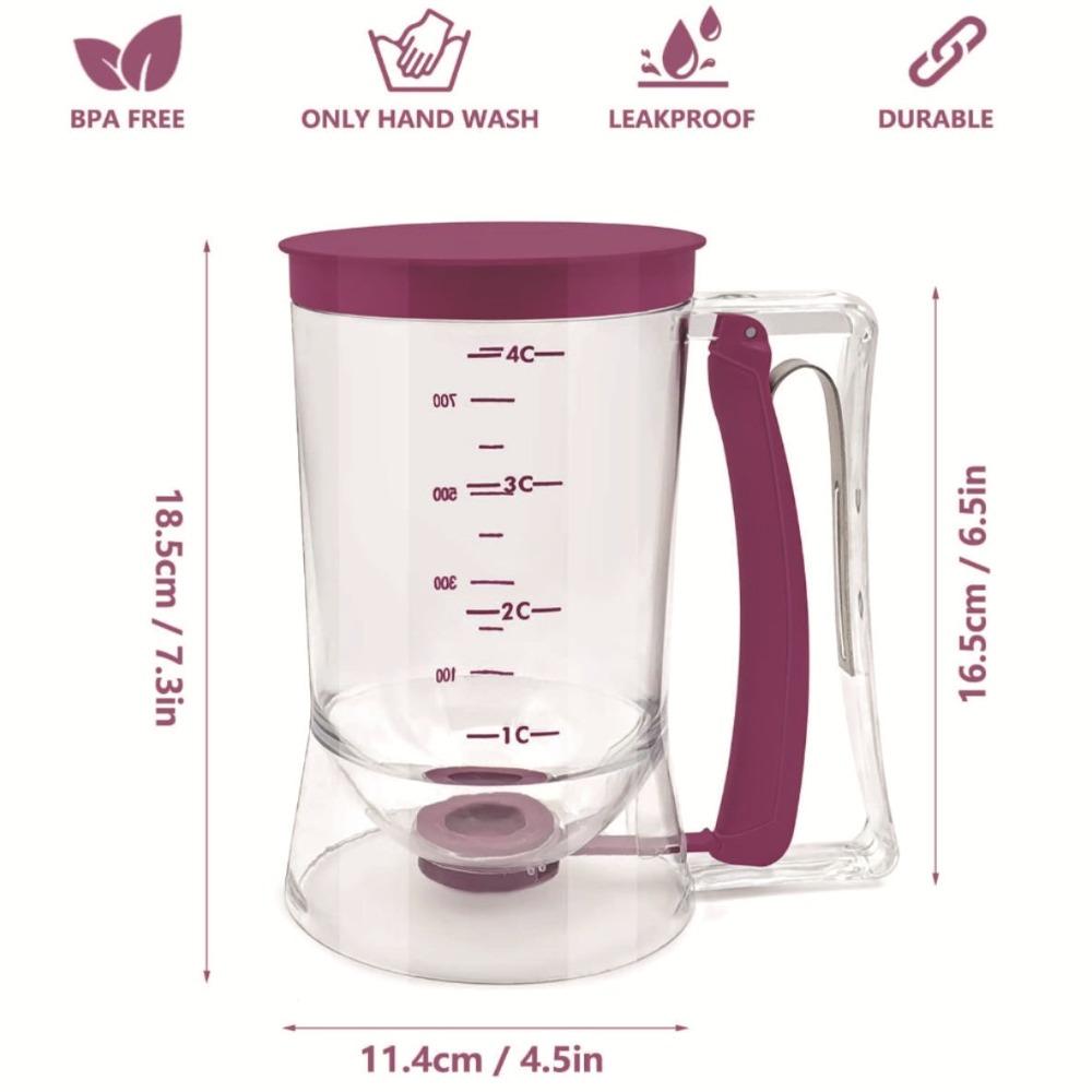 Plastic Crepes Batter Separator Hand-Held Batter Funnel BPA Free Pancake Batter Dispenser  Muffin