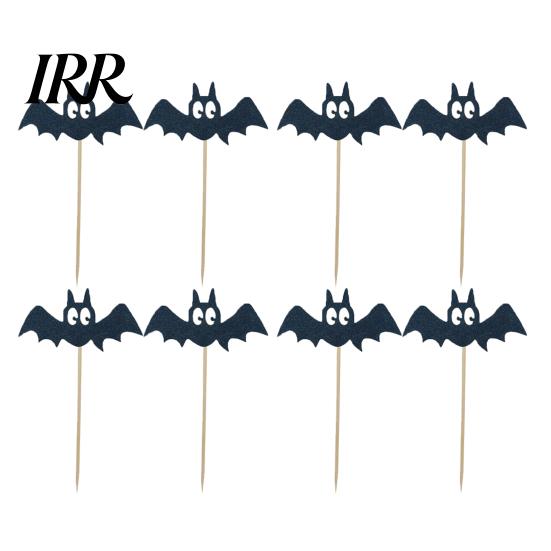 Halloween Dessert Table Decor 8 Pcs Bat Cupcake Toppers, Black Cake Cute Shaped Topper Picks for Halloween, Baby Shower, Birthday Party Decoration