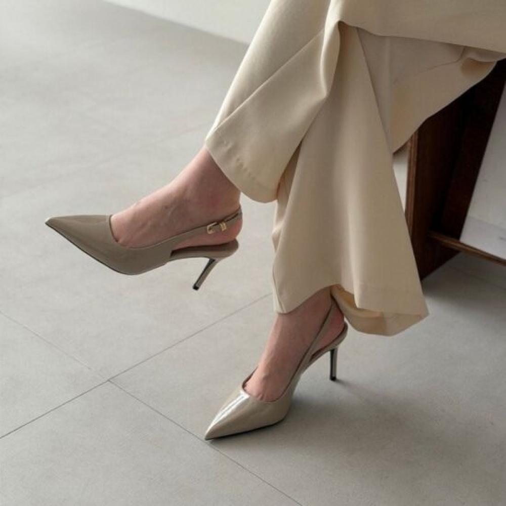 Melting Brown Women Patent Stiletto Slingback Heel 2color