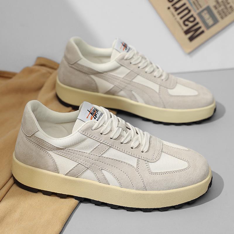 Leather Running Shoes for Men Casual Skate Shoes Sneakers-luxury Skateboard Trainers Free Shipping