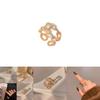 Elegant Adjustable Copper Ring With Geometric Design And Sparkling Zirconia For Women